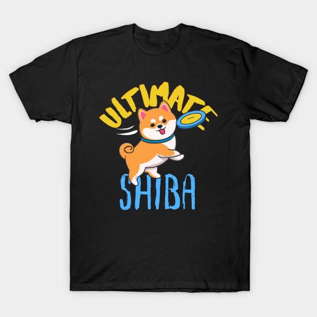 Ultimate Shiba, Cute Kawaii Shiba Inu, Ultimate Frisbee T-Shirt by maxdax